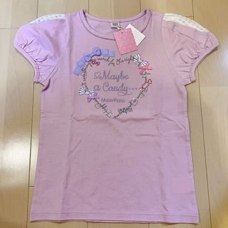 メゾピアノジュニア(mezzo piano junior)のメゾピアノジュニア　ハートリボンTシャツ　新品タグ付き　M 150(Tシャツ/カットソー)