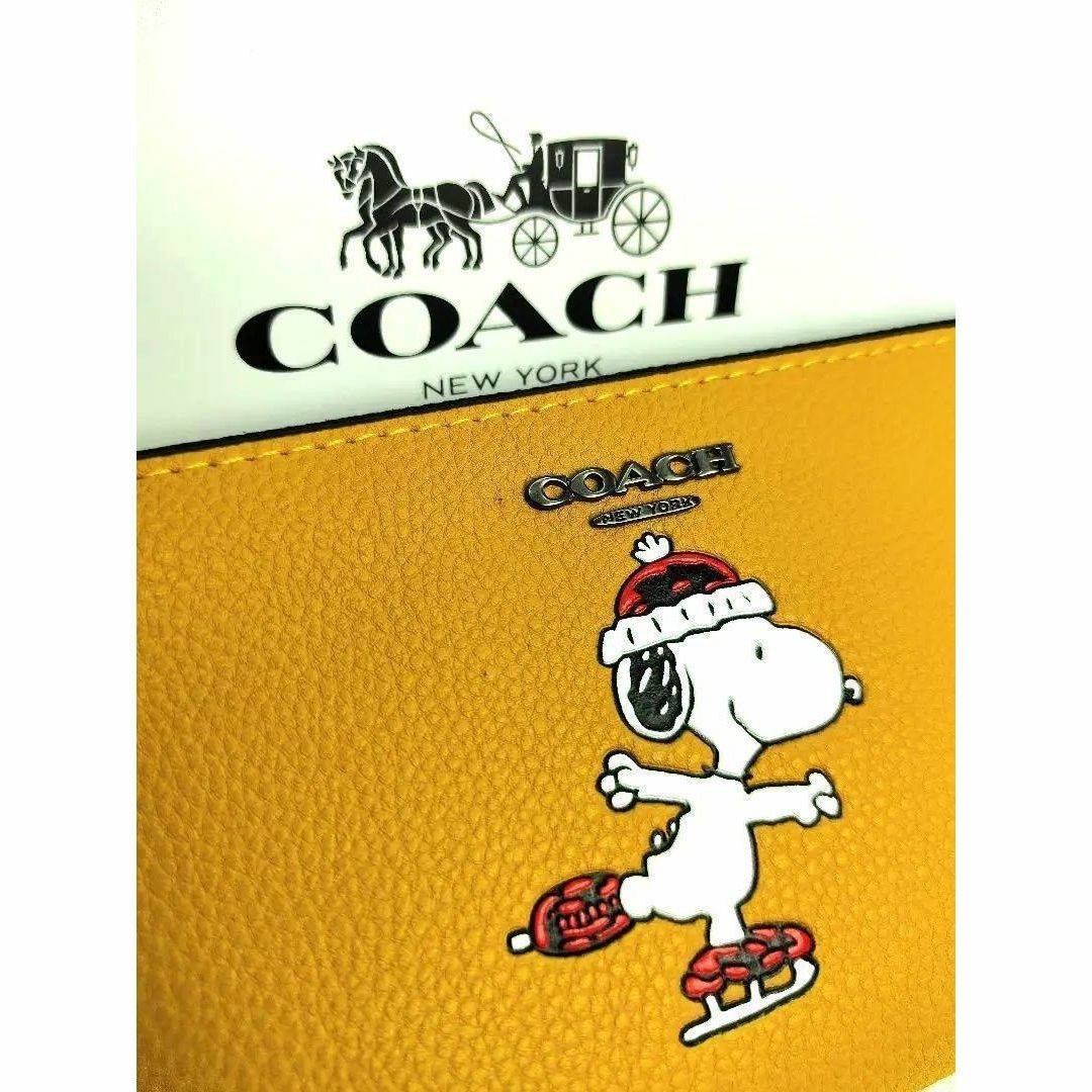 新品✳️COACH  ブランド　レディース コンパクトファスナー財布 イエロー