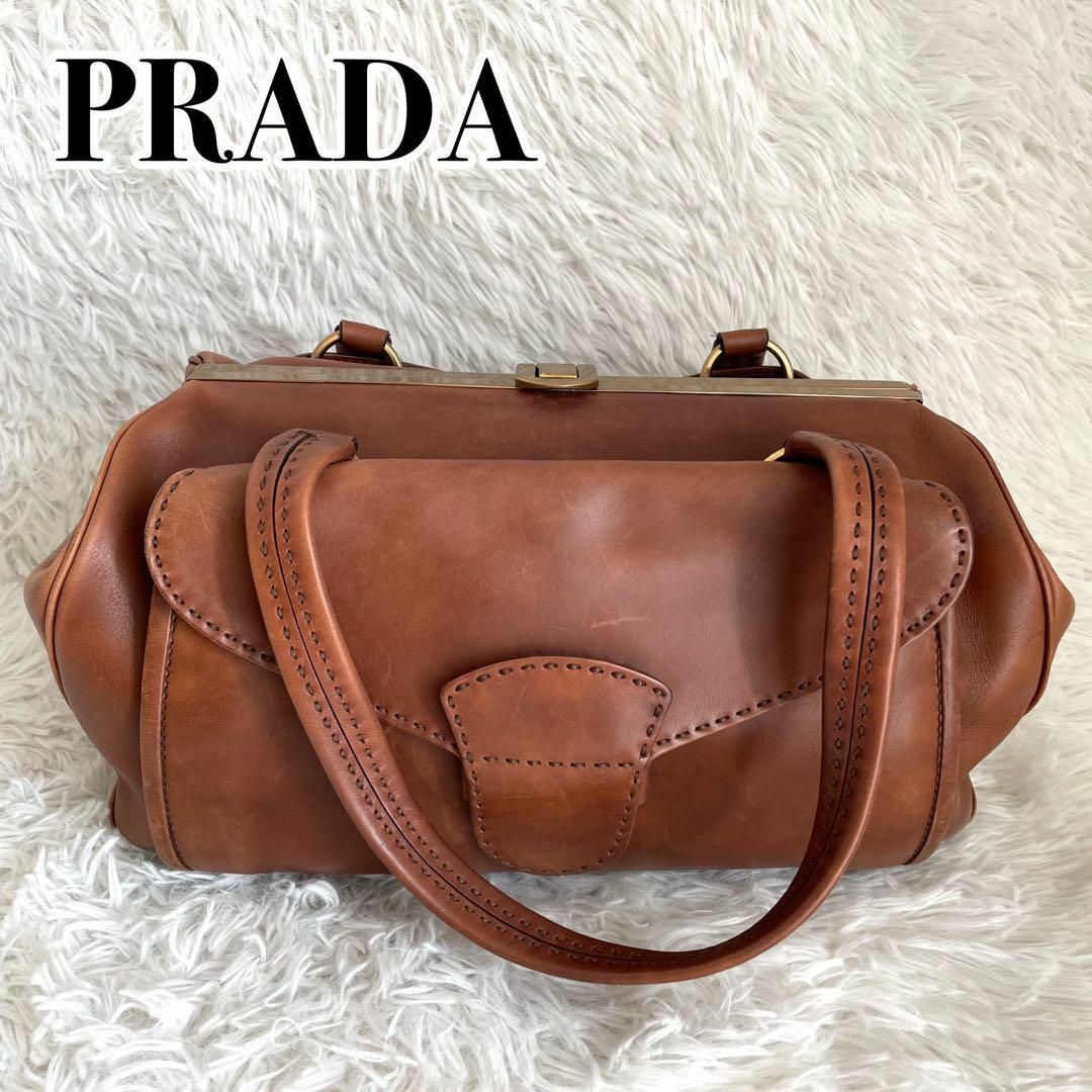 海底パイプライン 最高級『PRADA』ミニボストン トートバッグ オール