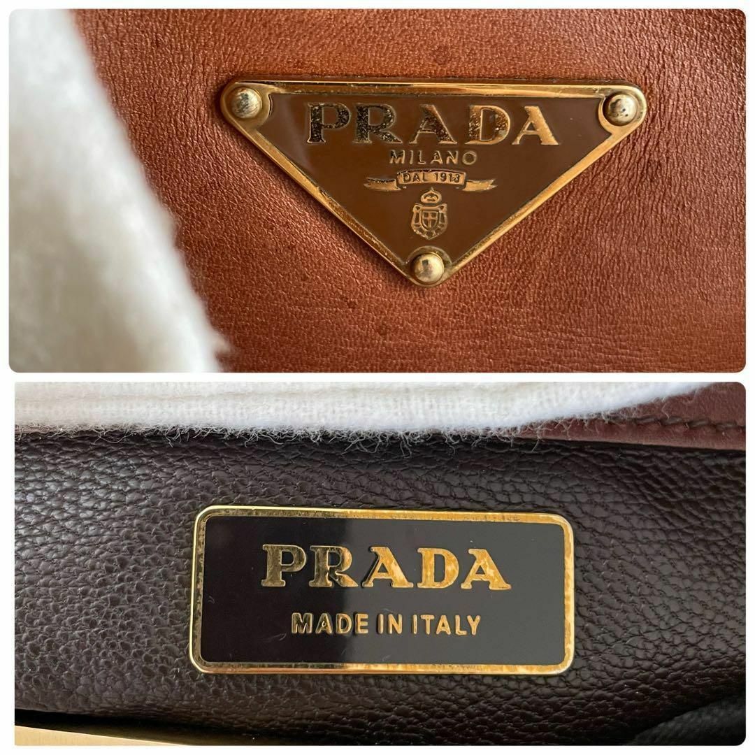 最高級『PRADA』ミニボストン トートバッグ オールレザー 金具 www
