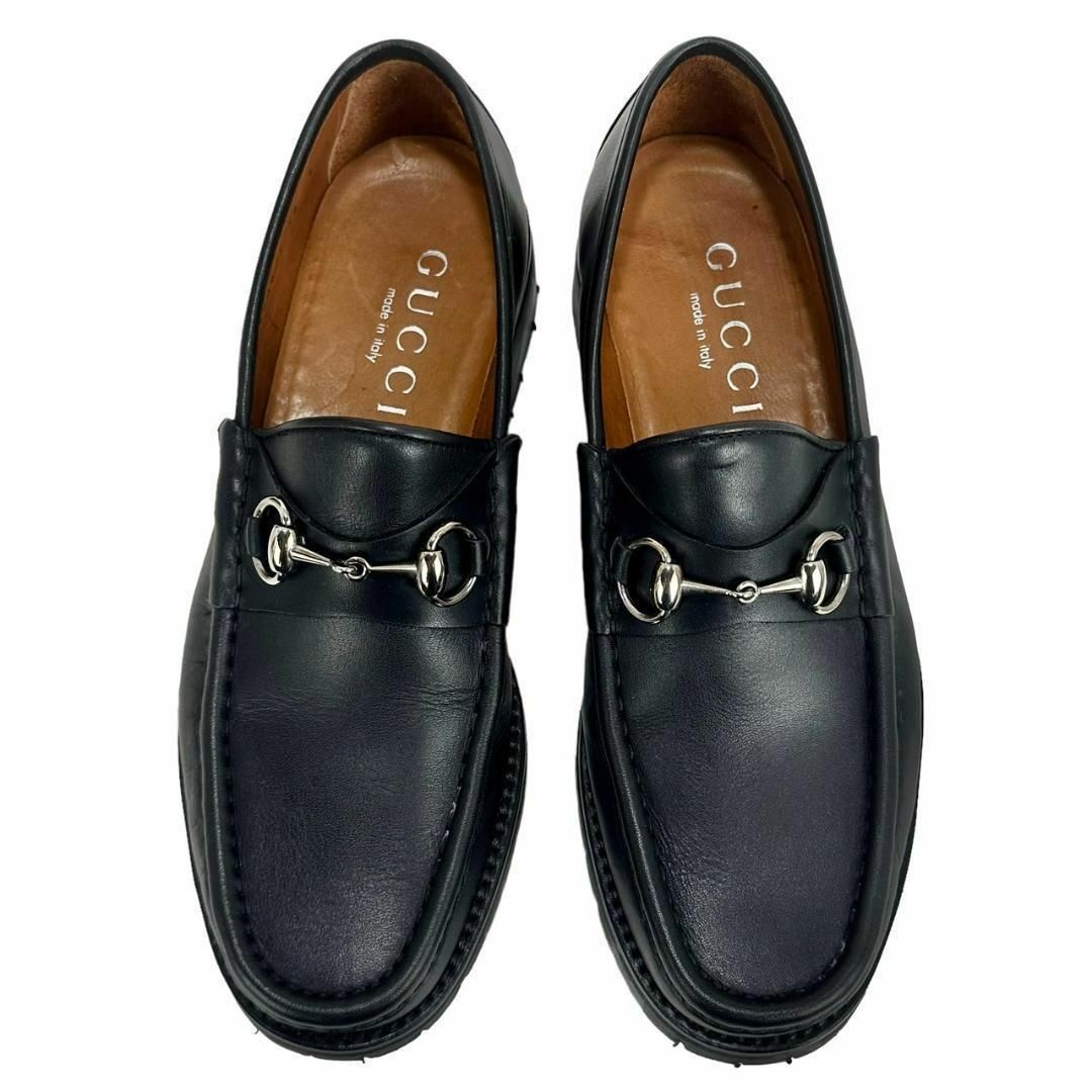ジャパン 店舗 ラグソール極美品Gucci 42/27cm ホースビットローファー