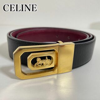 celine - CELINE 馬車 ゴールド×ブラック 高級 ベルト ワンピース 