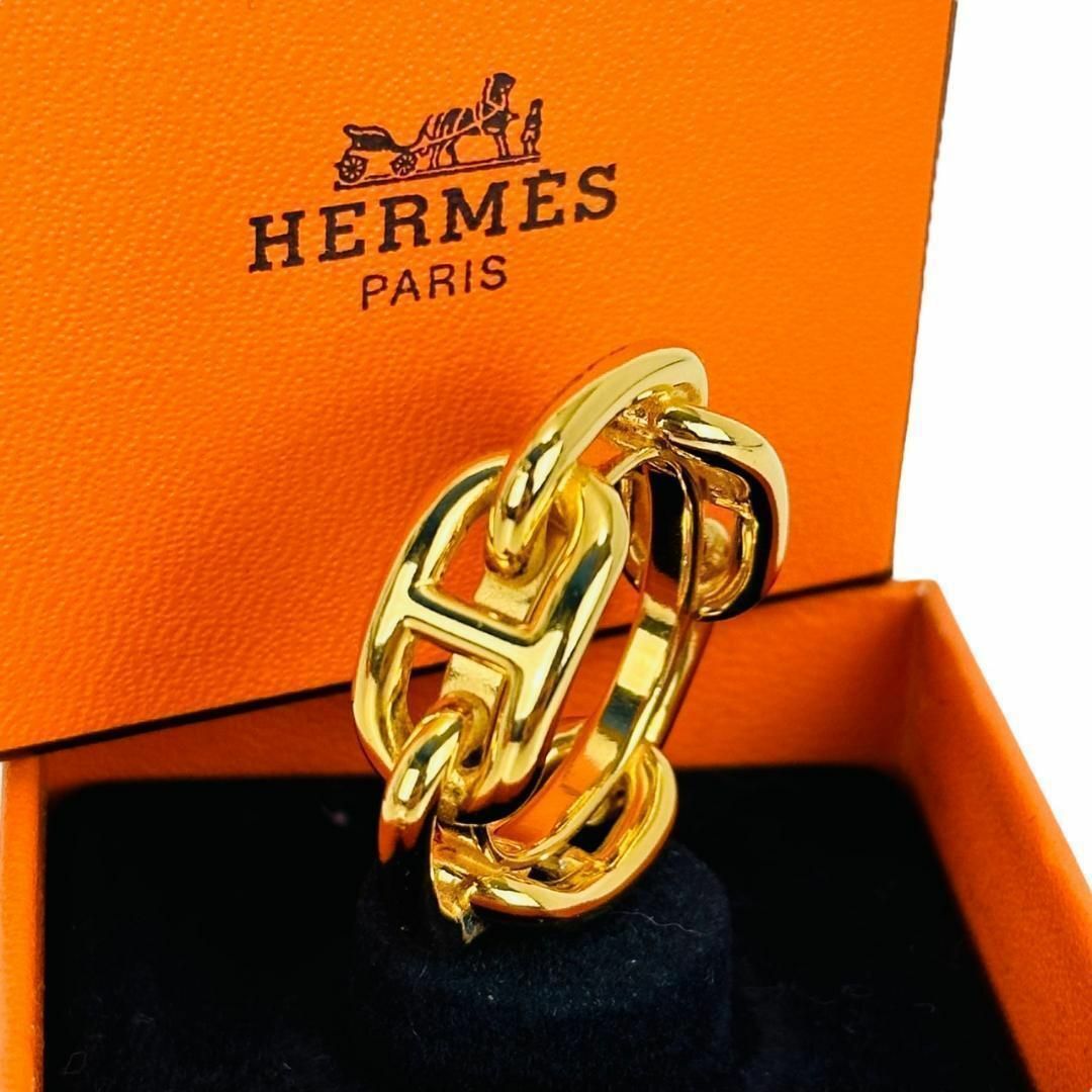 エルメス　スカーフリング　シェーヌダンクル　美品　HERMES