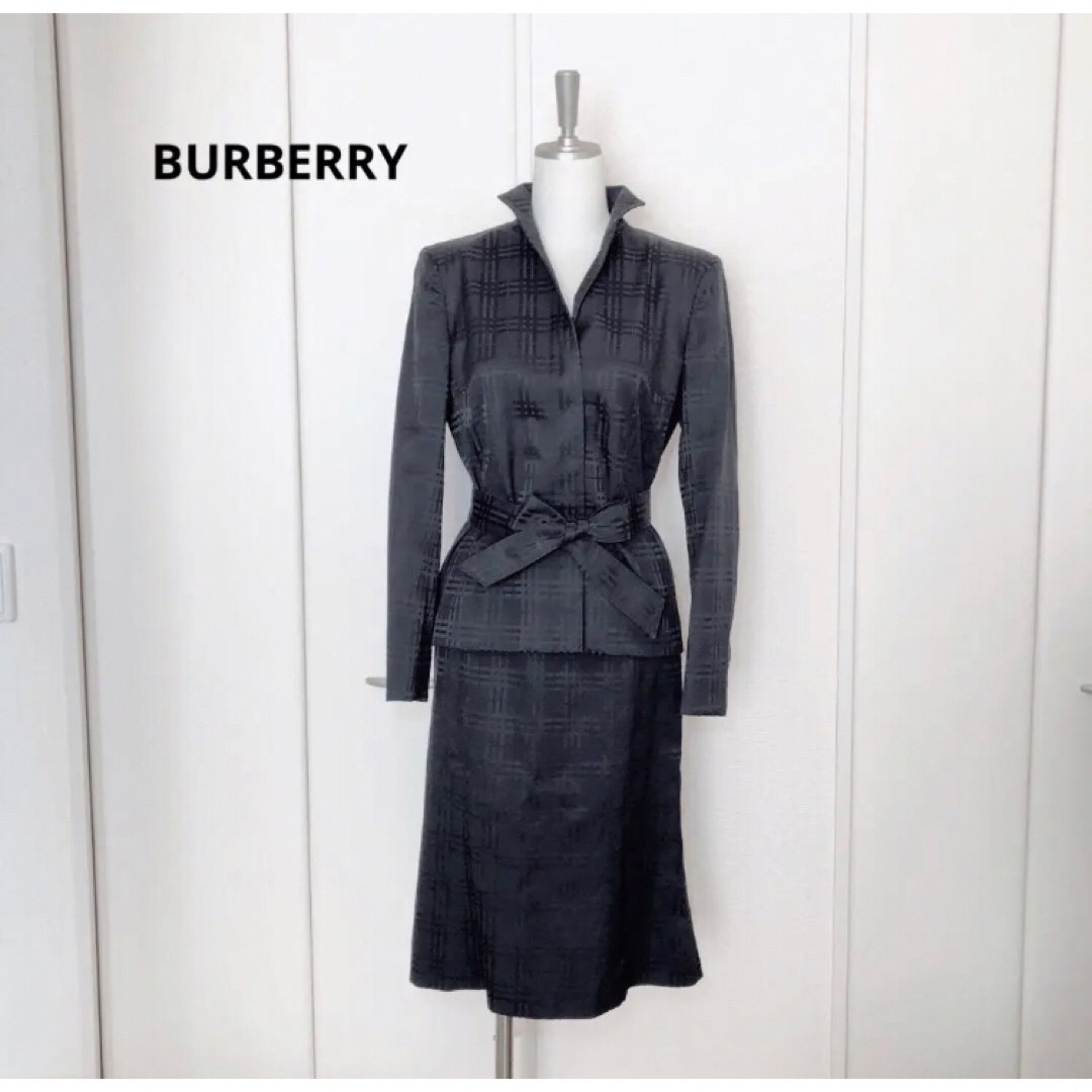 BURBERRY - BURBERRY バーバリー チェック スカート リボン スーツの