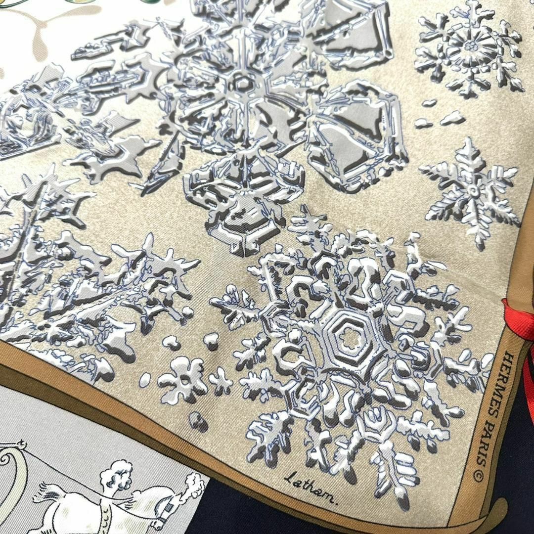 ☆美品☆エルメス カレ90 去年の雪 シルク100% 大判 スカーフ