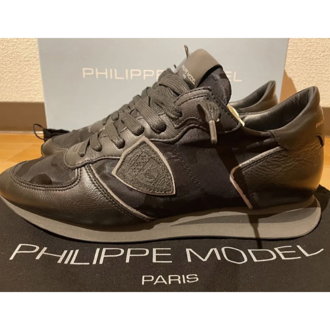 PHILIPPE MODEL カモフラ ブラック レザー 美品 40サイズ