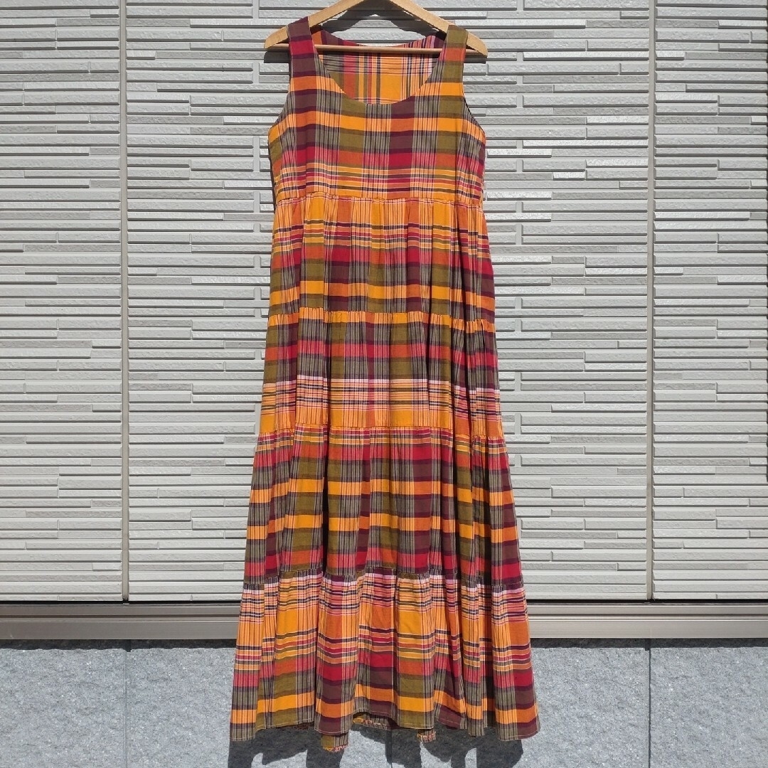 BEAMS BOY(ビームスボーイ)の【送料無料・Vintage】CHECK COLOR LONG DRESS レディースのワンピース(ロングワンピース/マキシワンピース)の商品写真