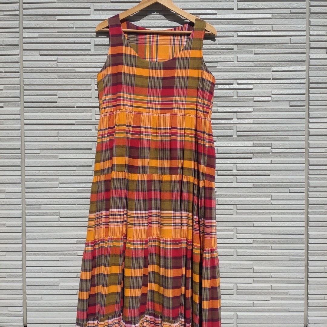 BEAMS BOY(ビームスボーイ)の【送料無料・Vintage】CHECK COLOR LONG DRESS レディースのワンピース(ロングワンピース/マキシワンピース)の商品写真