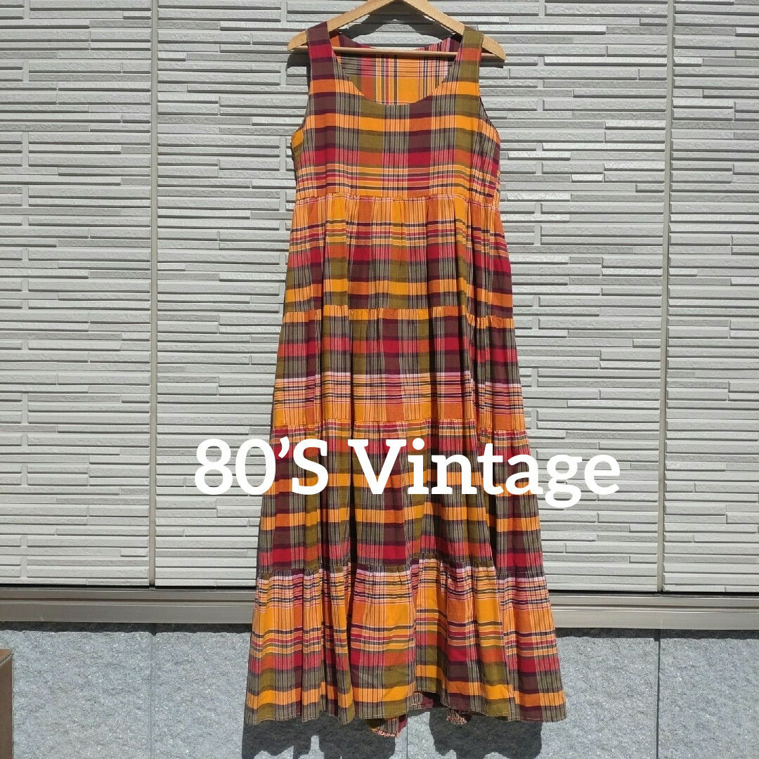 BEAMS BOY(ビームスボーイ)の【送料無料・Vintage】CHECK COLOR LONG DRESS レディースのワンピース(ロングワンピース/マキシワンピース)の商品写真