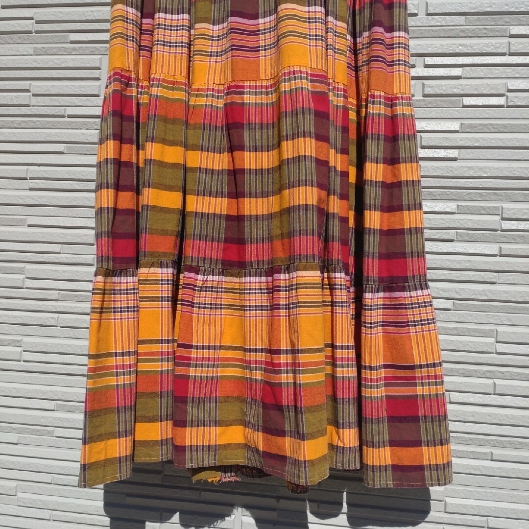 BEAMS BOY(ビームスボーイ)の【送料無料・Vintage】CHECK COLOR LONG DRESS レディースのワンピース(ロングワンピース/マキシワンピース)の商品写真