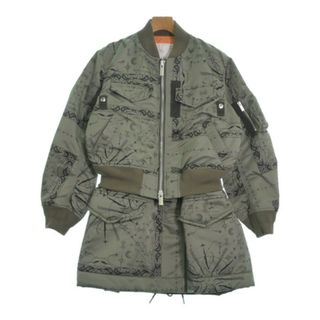 sacai サカイ ミリタリーブルゾン 2(M位) カーキx黒(総柄) 【古着