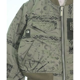 sacai サカイ ミリタリーブルゾン 2(M位) カーキx黒(総柄) 【古着