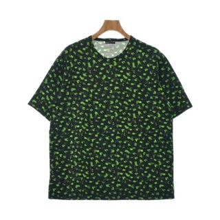 ラッドミュージシャン(LAD MUSICIAN)のLAD MUSICIAN Tシャツ・カットソー 42(S位) 黒x黄緑(花柄) 【古着】【中古】(Tシャツ/カットソー(半袖/袖なし))