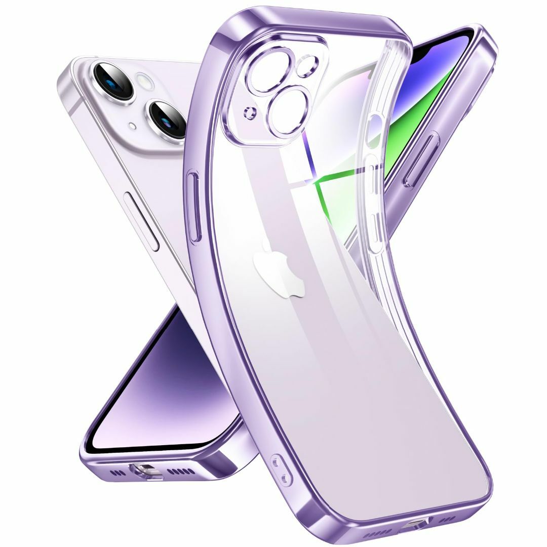 【色: 紫】Supdeal クリスタル クリアな電話ケース対応iPhone 14