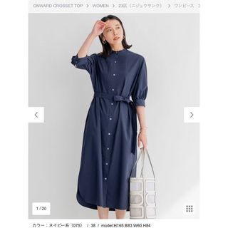 ニジュウサンク(23区)の23区 【洗える】プレーンストレッチタフタ シャツ ワンピース　38(ロングワンピース/マキシワンピース)