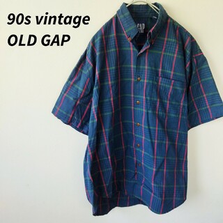 ギャップ(GAP)の美品　OLDGAP　オールドギャップ　半袖シャツチェック柄 BDシャツ(シャツ)