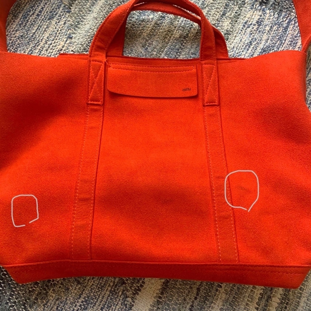 zattu(ザッツ)のzattu マイクロファイバースエードトートバッグ オレンジ  レディースのバッグ(トートバッグ)の商品写真