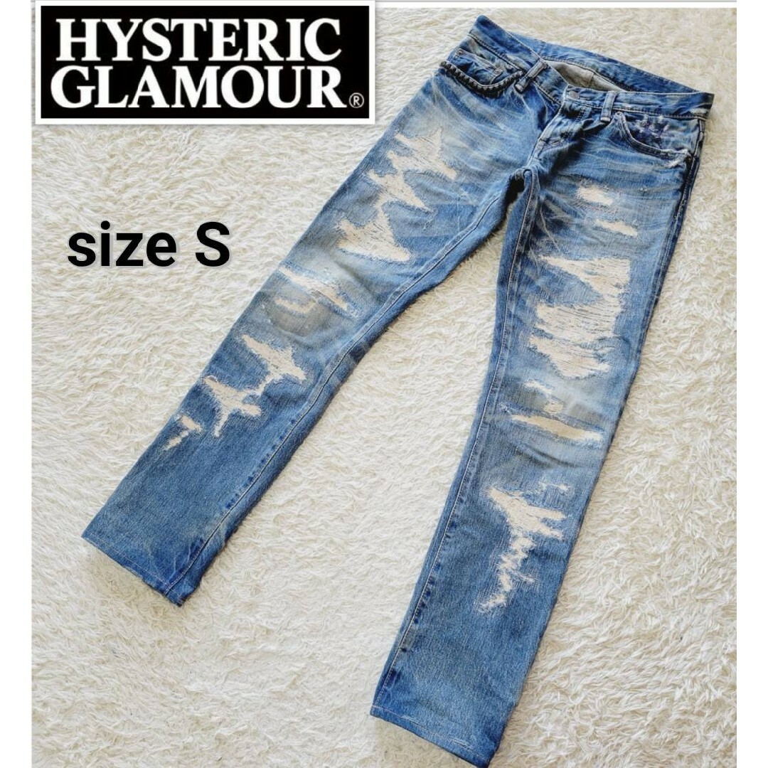 値下げ HYSTERICGLAMOUR スタッズ加工 スキニー デニム