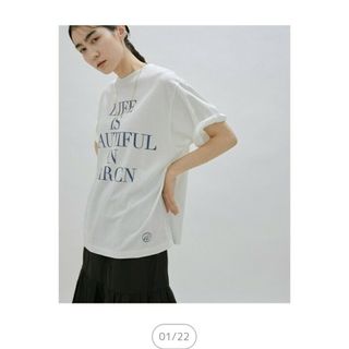 アダムエロぺ(Adam et Rope')の最終値下【Americana for SALON】半袖Tシャツ　ホワイト(Tシャツ(半袖/袖なし))