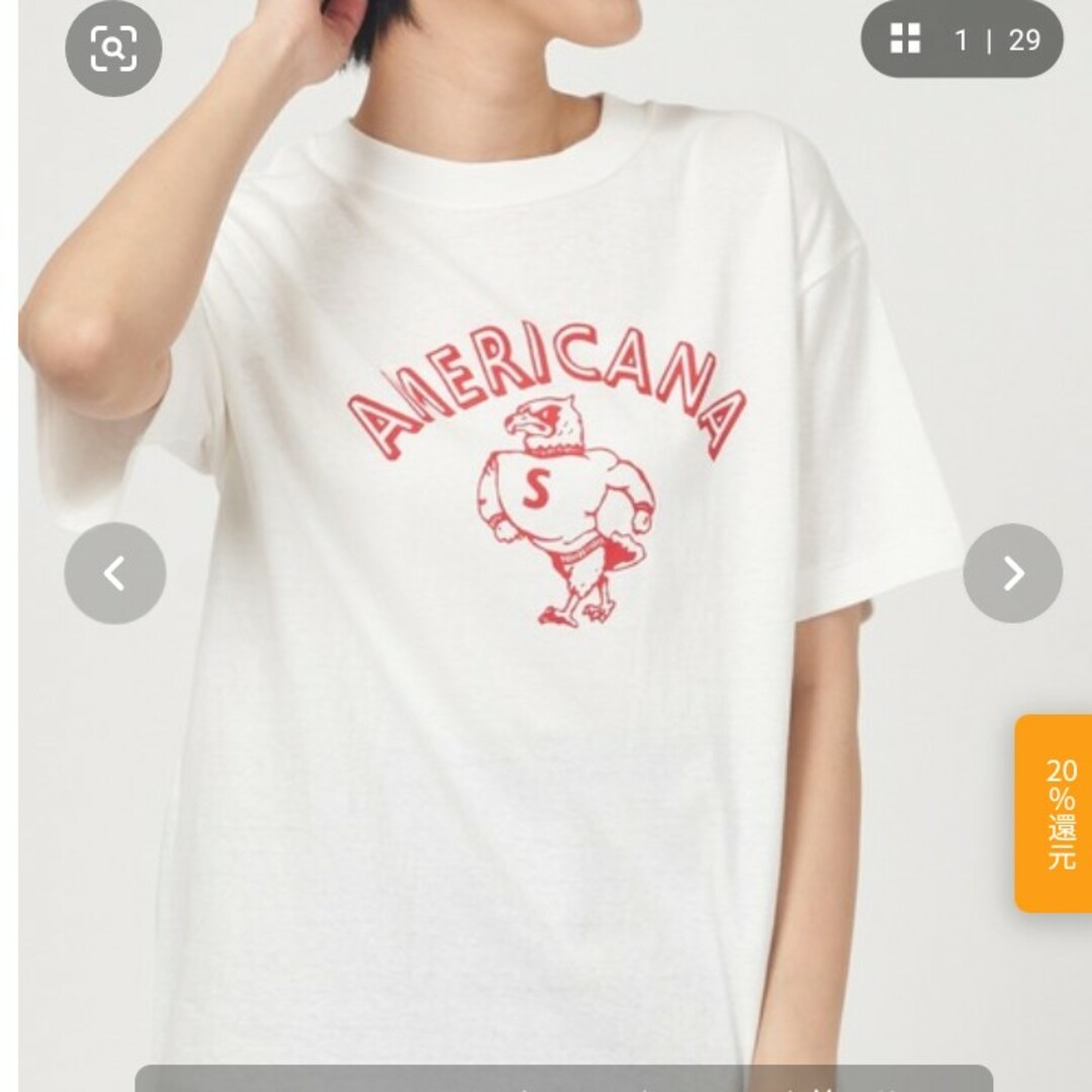 Shinzon AMERICANA コラボ Tシャツ ホワイト　シンゾーン