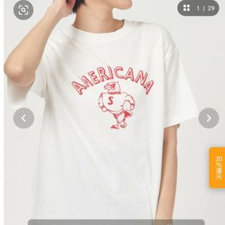 シンゾーン(Shinzone)のShinzon AMERICANA コラボ Tシャツ ホワイト　シンゾーン(Tシャツ(半袖/袖なし))