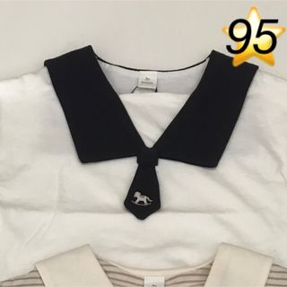 バースデイ(バースデイ)のバースデイ　コトリ　新品　タグ付き　セーラー襟　木馬　男の子　女の子　刺繍　95(Tシャツ/カットソー)