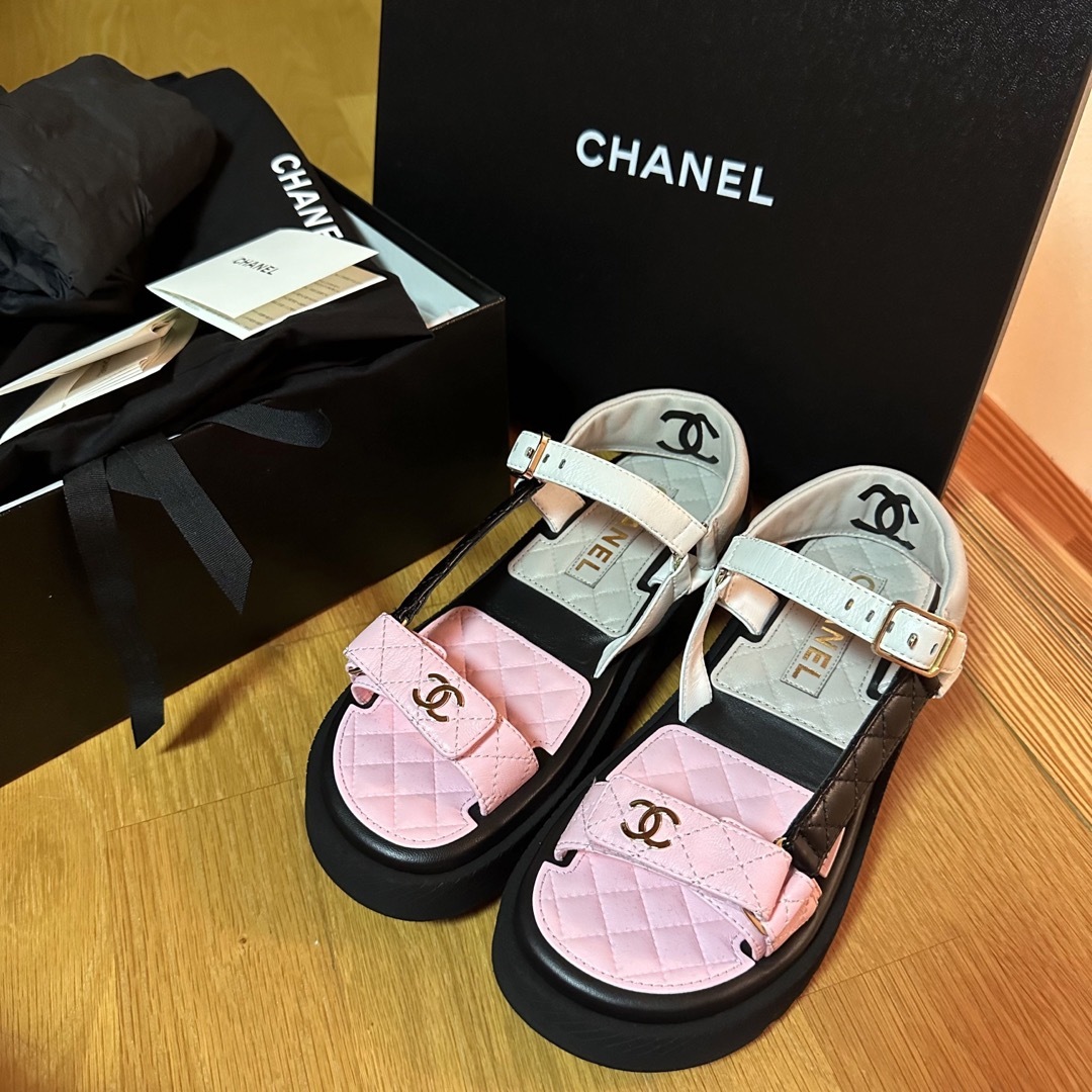 シャネル CHANEL サンダル フットベットサンダル フラットシューズ