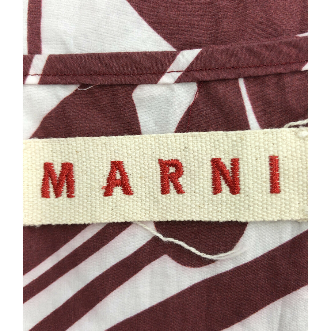 マルニ MARNI 19AW 長袖 総柄 ブラウス カットソー リボン  38