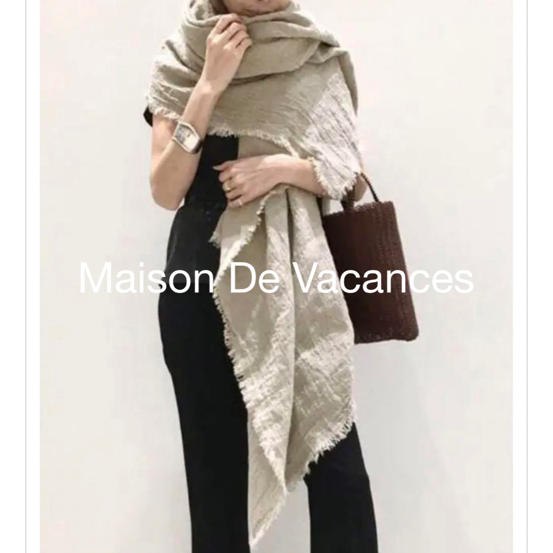 L'Appartement DEUXIEME CLASSE(アパルトモンドゥーズィエムクラス)の【Maison De Vacances/メゾンドバカンス】Linen Stole レディースのファッション小物(マフラー/ショール)の商品写真