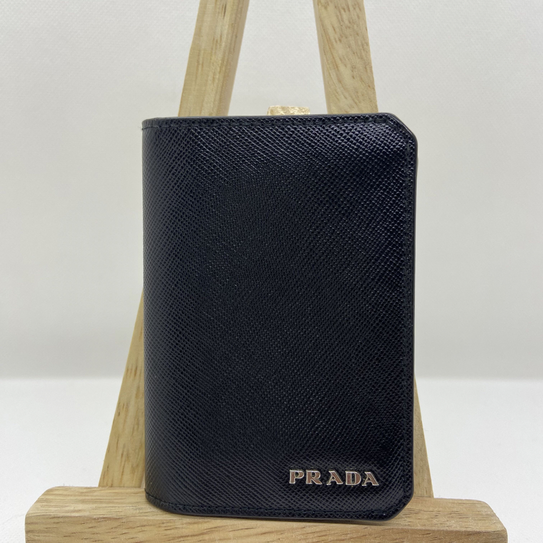 PRADA   プラダ カードケース サフィアーノレザー ブラック黒の通販 by