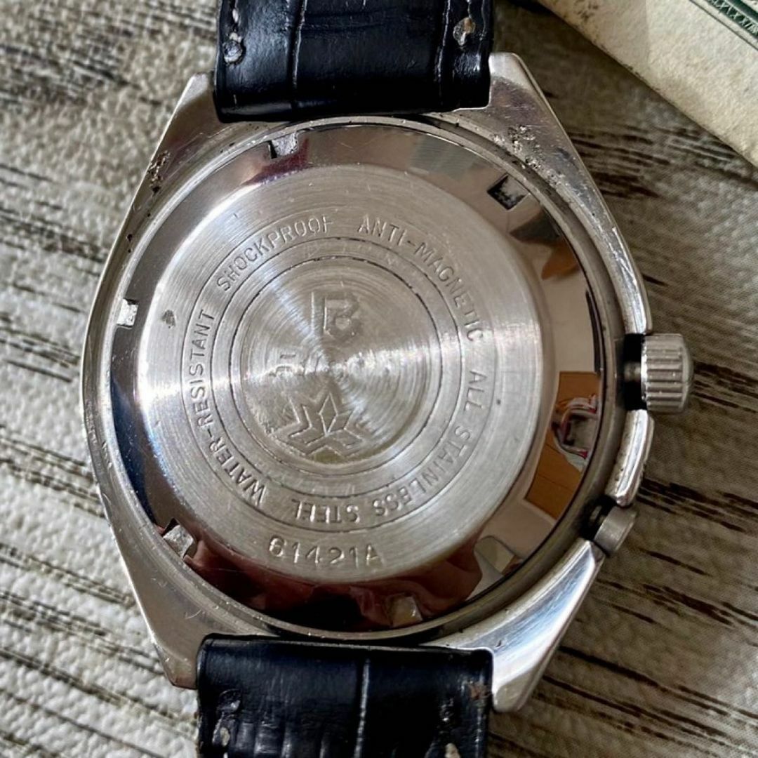 RICOH(リコー)の【レトロな印象】リコー メンズ腕時計 ブラック 自動巻き ヴィンテージ メンズの時計(腕時計(アナログ))の商品写真