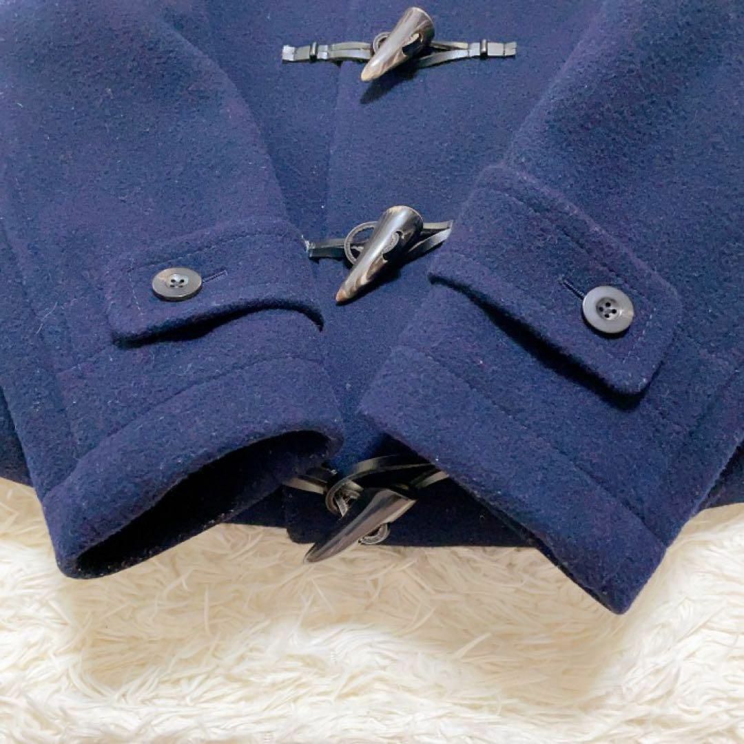 美品 MACPHEE ロングダッフルコート ウールメルトン ダークネイビー 34
