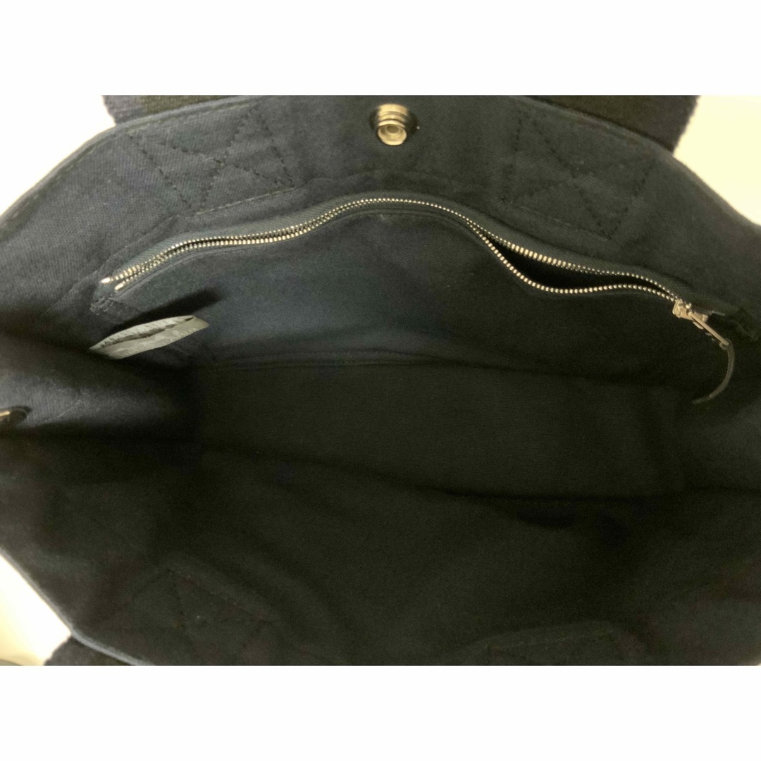 美品エルメスフールトゥPMネイビー×黒HERMESミニトートバッグ