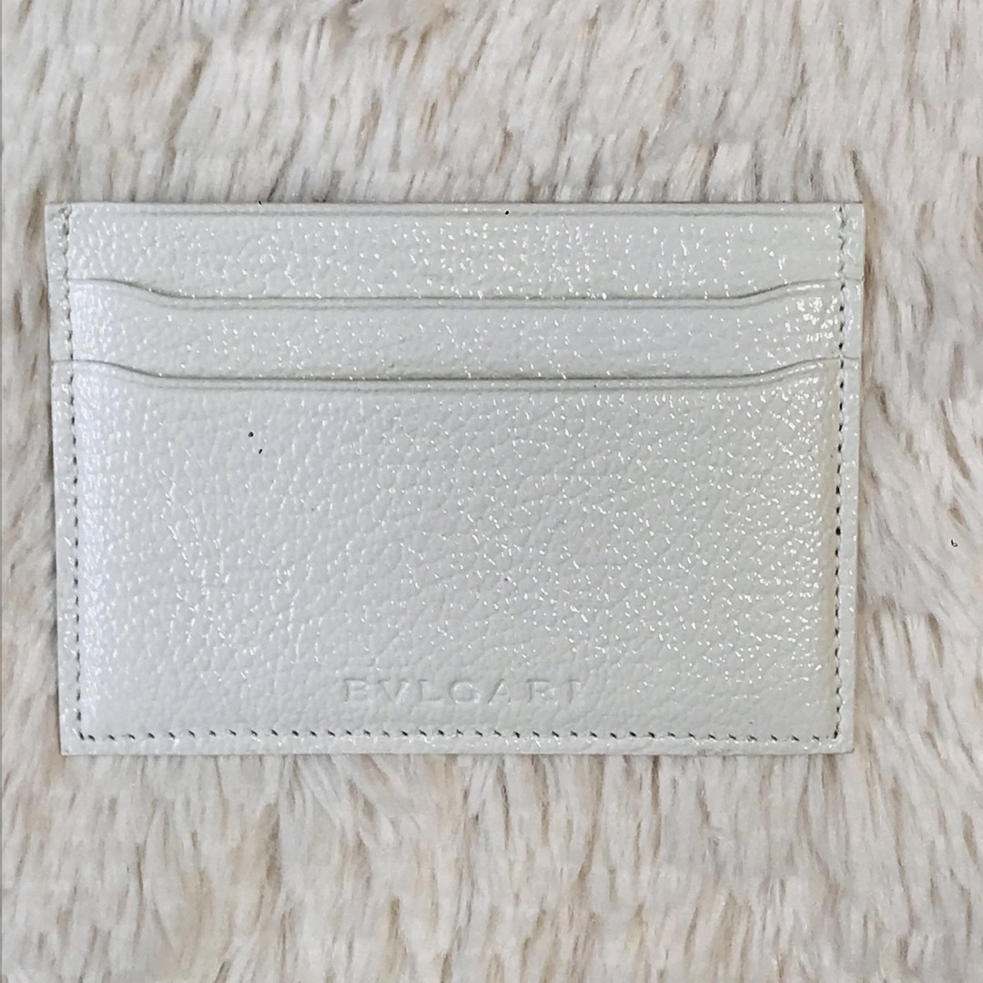 BVLGARI ブルガリ カードケース レザー ホワイト 無地 カードホルダー