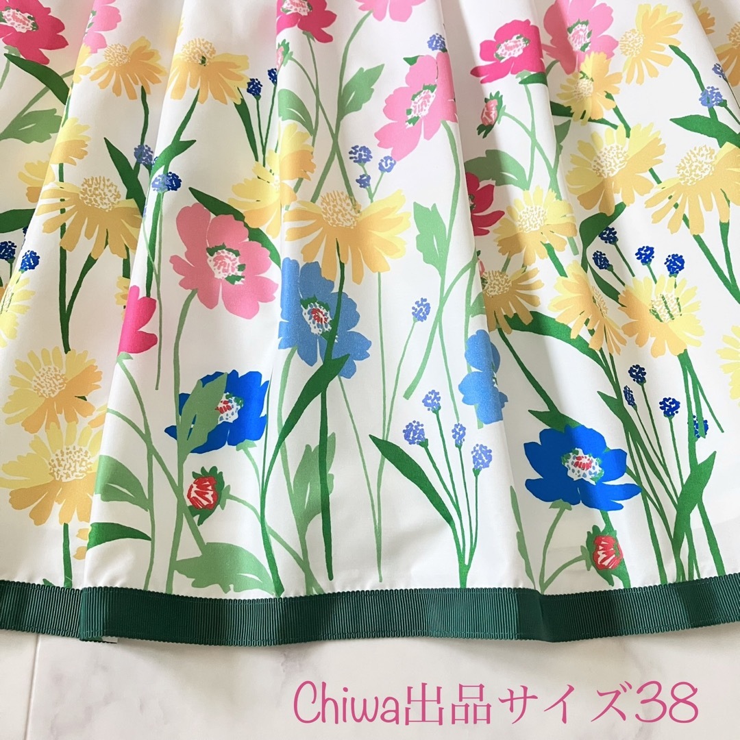 エムズグレイシー 花柄 ワンピース 38 カタログ掲載 フラワー リボン