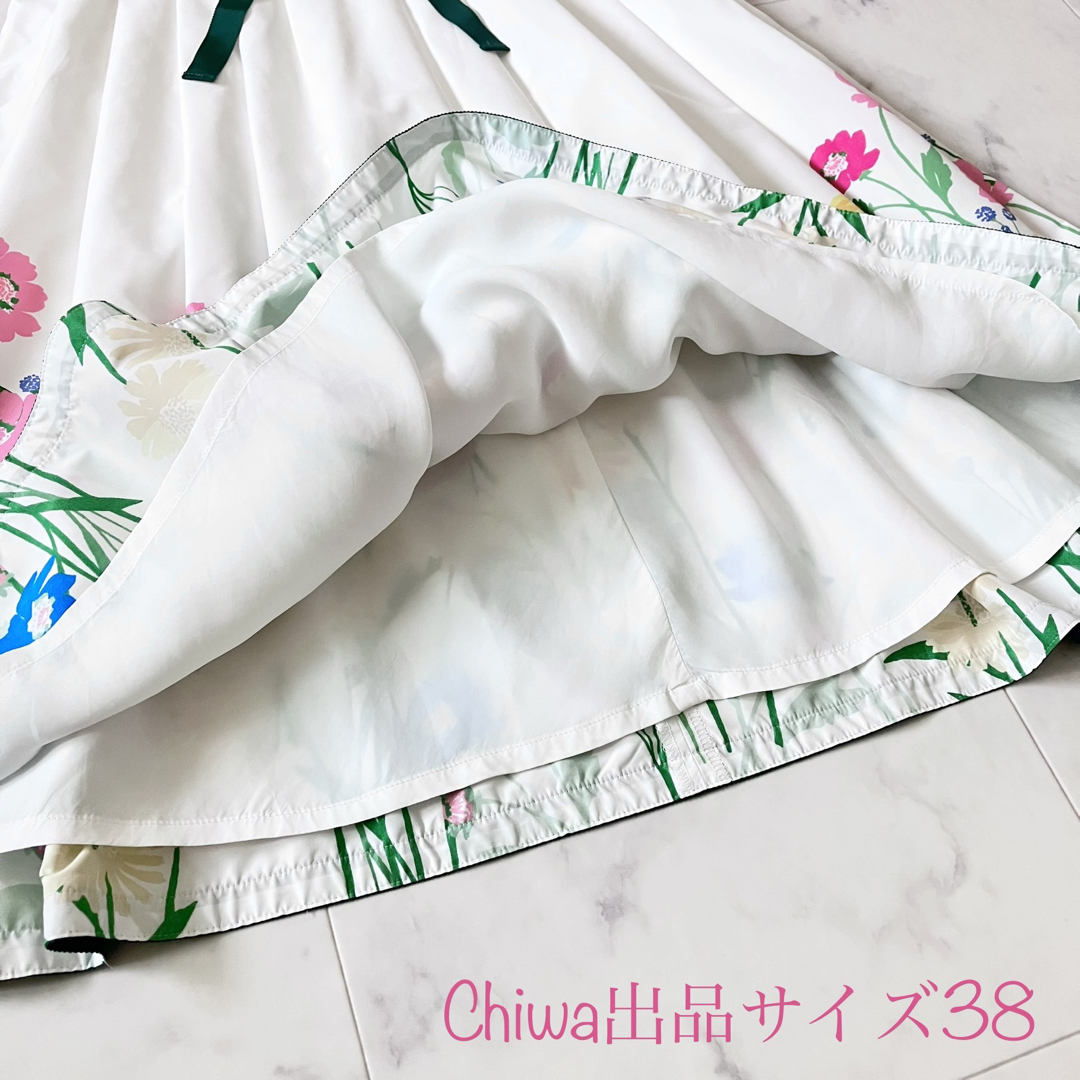 エムズグレイシー 花柄 ワンピース 38 カタログ掲載 フラワー リボン