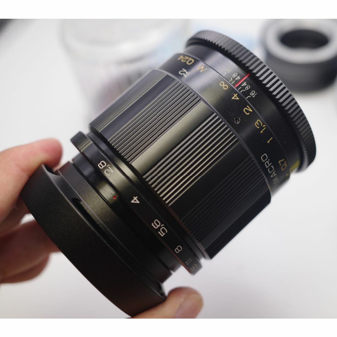 53　美品　星形ボケレンズ　MC VOLNA-9 50mm/f2.8アダプタ付 スマホ/家電/カメラのカメラ(レンズ(単焦点))の商品写真