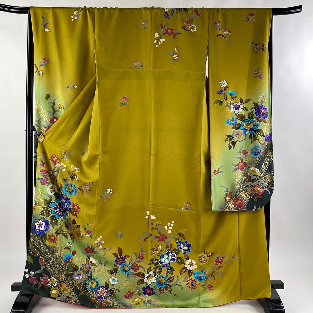 アウトレット販売品 振袖 身丈167cm 裄丈69cm 正絹 名品 【中古】 着物