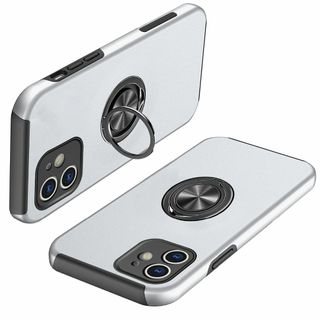 【色:シルバー_サイズ:iPhone11】iPhone 11 ケース リング付き(オフィス/パソコンデスク)