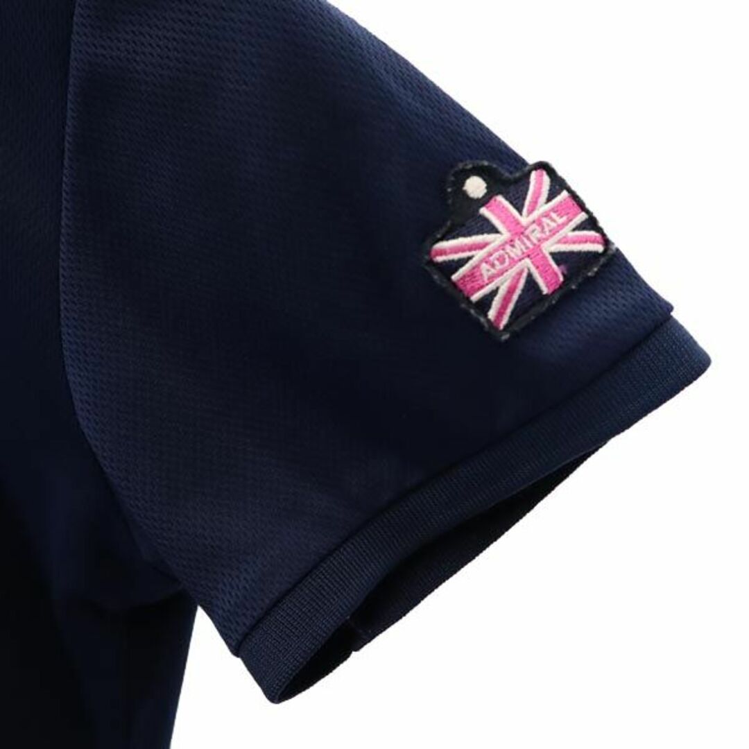 アドミラル　ゴルフウェア　スカート　総柄　ブルーグレー　ボタン　ロゴ刺繍