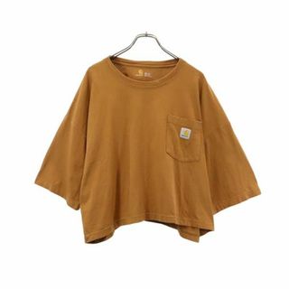 カーハート(carhartt)のカーハート 半袖 Tシャツ 2XL ブラウン系 Carhartt ロゴ刺繍 ビッグサイズ レディース 【中古】  【230805】(Tシャツ(半袖/袖なし))