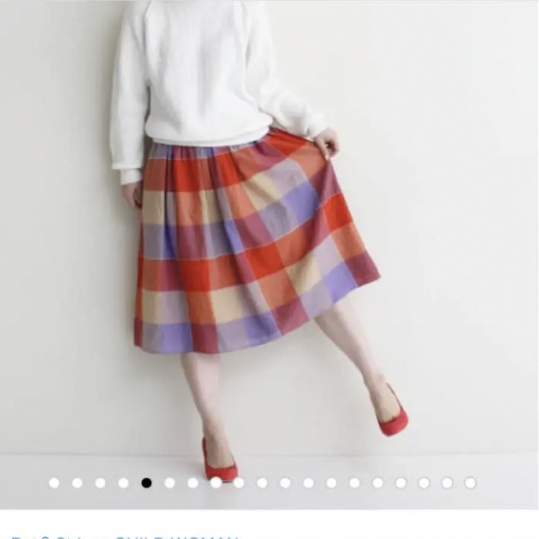 CHILD WOMAN(チャイルドウーマン)のチャイルドウーマン　チェックスカート　日本製 レディースのスカート(ロングスカート)の商品写真