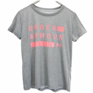 アンダーアーマー(UNDER ARMOUR)のアンダーアーマー プリント 半袖 Tシャツ MD グレー系 UNDER ARMOUR ロゴ レディース 【中古】  【230805】 メール便可(Tシャツ(半袖/袖なし))