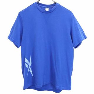 リーボック(Reebok)のリーボック プリント 半袖 Tシャツ M ブルー系 Reebok ロゴ レディース 【中古】  【230805】 メール便可(Tシャツ(半袖/袖なし))