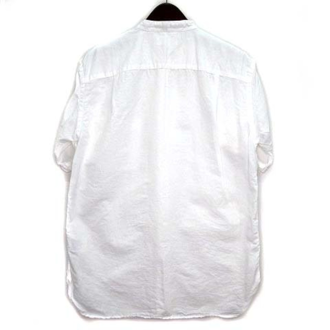UNIQLO(ユニクロ)のユニクロ UNIQLO リネン コットン スタンドカラー シャツ 半袖 ホワイト メンズのトップス(シャツ)の商品写真