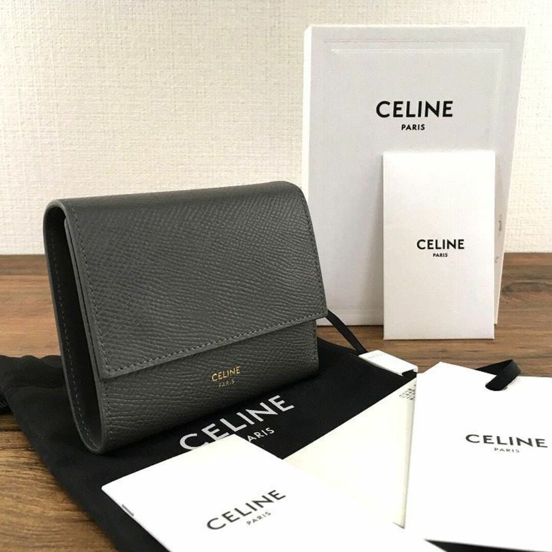 極美品 CELINE コンパクトウォレット グレー 20