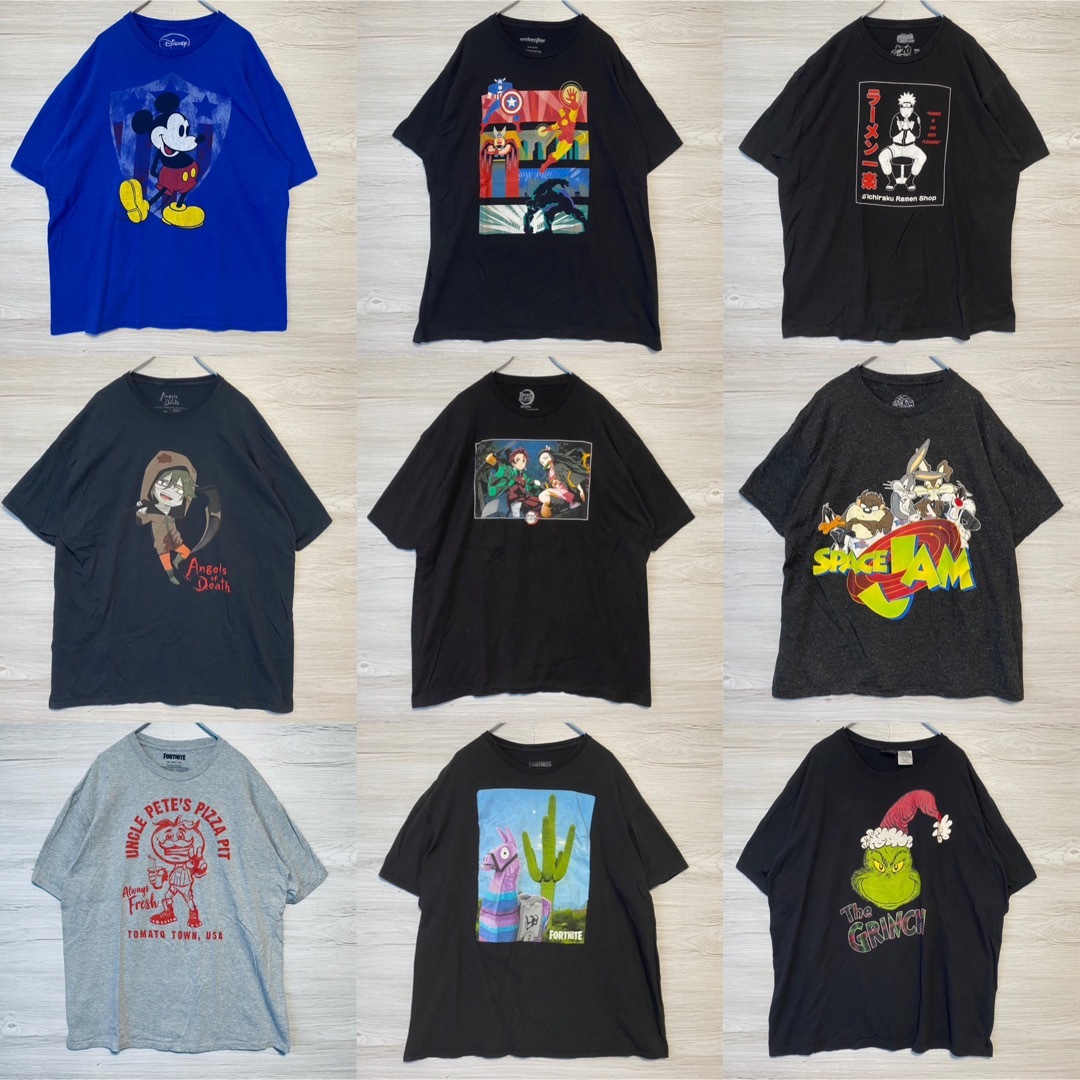 まとめ売り】キャラクター Tシャツ 2XLサイズ 海外輸入 ゆったり 一点