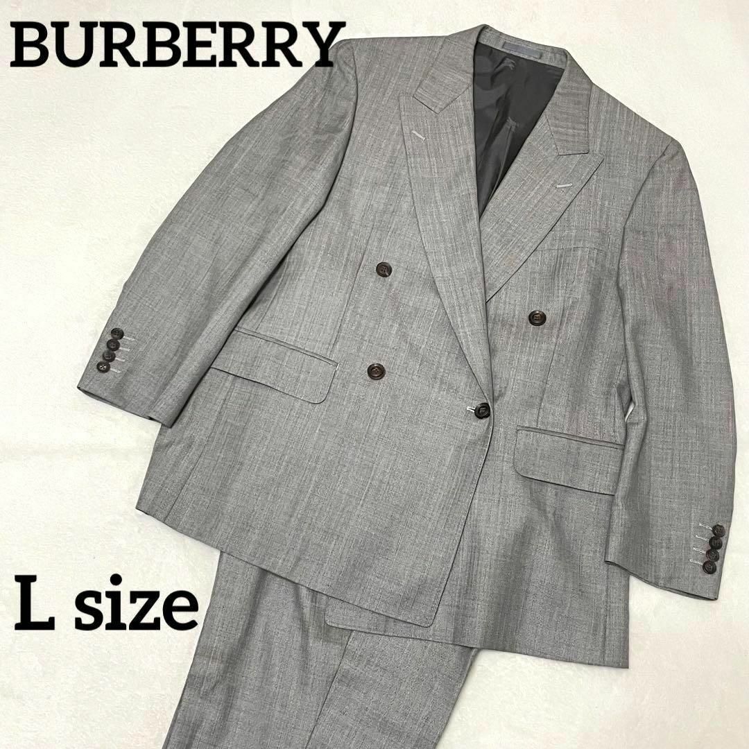 387 BURBERRYセットアップ ダブル グレー サイドベンツ メンズ L-