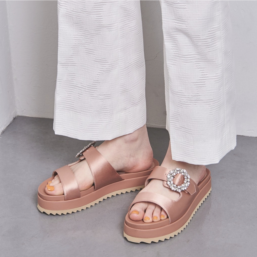 UNITED ARROWS - サテンビジューサンダル38 ユナイテッドアローズの UNITED ARROWS - サテンビジューサンダル38 ユナイテッドアローズの