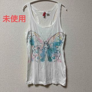 エイチアンドエム(H&M)の【未使用】H&M タンクトップ　蝶(タンクトップ)